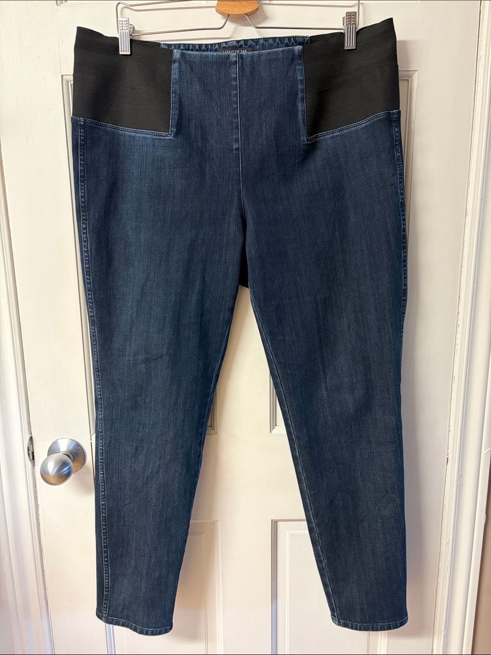 Lafayette 148 New York Nolita Prestige Denim Jeans pull on stretch pants size XL